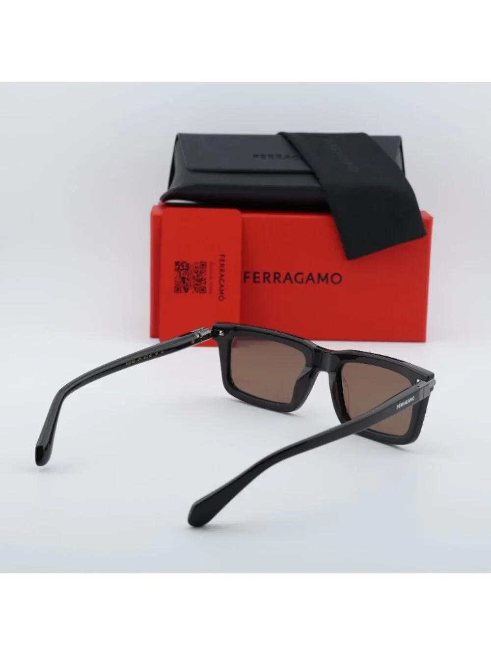 Salvatore Ferragamo SF2015S 210 Sunglasses Brown Rectangle Frame, Brown Lenses